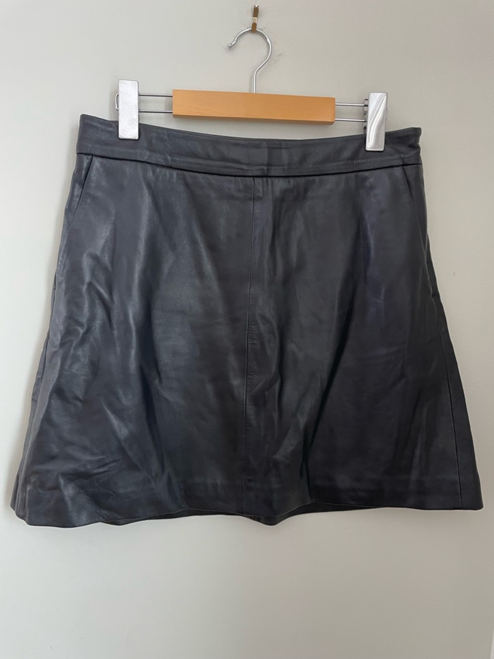Part Two Copenhagen Lambskin Leather A Line Mini Skirt Size 36 Scandi Classic - Picture 3 of 15